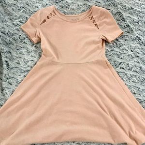Light Pink Criss Cross Shoulder Dress
